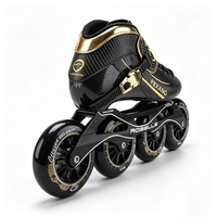 Patins à roulettes en fibre de carbone pour adultes, roues en PU, rollerblades de compétition professionnelles, chaussures de patinage de compétition, noir et or