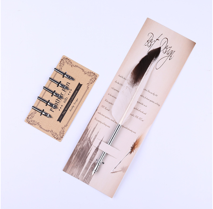 Набор ручек с белыми перьями, свадебные подарочные карандаши для письма, подпись на Рождество