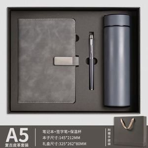 Caja de Regalo de Lujo, Tapa de Cuero para Cuaderno A4/A5, con Logotipo Corporativo Personalizado, Juego Blanco - Product Image 4