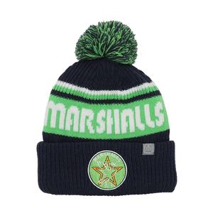 Bonnets en acrylique tricotés chauds d'hiver avec logo personnalisé - Motifs nœuds et pois, prêts pour la plage, unisexe adulte - Product Image 1