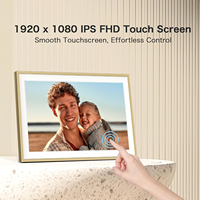 Cadre photo numérique grand format 15,6 pouces avec stockage Uhale 32 Go, montable au mur, partage de photos/vidéos via l'application Hail, horloge et écran tactile
