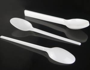 Ensemble de couverts jetables en <span class=keywords><strong>plastique</strong></span> pliable 2g PS léger et bon marché avec couteau, fourchette et cuillère 165mm - Product Image 4