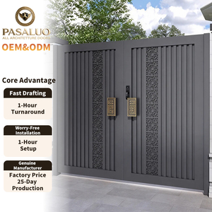 Puertas <span class=keywords><strong>de</strong></span> <span class=keywords><strong>Entrada</strong></span> Exteriores <span class=keywords><strong>de</strong></span> Aluminio Personalizadas para Jardín, Casa y Villa, Venta Directa <span class=keywords><strong>de</strong></span> Fábrica OEM PSL 2026, Precio al por Mayor - Product Image 1