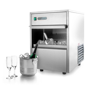 Macchina per il ghiaccio commerciale in acciaio inox da 24 pollici con refrigeratore d'acqua integrato per uso in cucina - Product Image 2