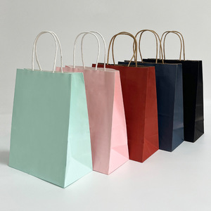 Alışveriş için bükülmüş saplı özel çevre dostu Kraft kağıt çanta - Product Image 1