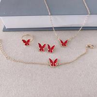 Ensemble collier chaîne de pull en fer avec perles de quartz en forme de cœur, motif goutte d'huile multicolore, pour femme, tendance