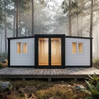 Villa Conteneur Contemporaine Extensible Préfabriquée à Châssis en Acier Durable, Ignifuge, Mobile, Pliable, pour Extérieur, Gym ou Atelier