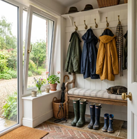 Ventana Abatible y Giratoria de Aluminio Arqueada Personalizada BOCHARM, Estilo Europeo, Elegante Ventana Panorámica Romántica para Decoración del Hogar