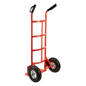 Jh-Mech Handtruck Met Pneumatische Wielen Lichtgewicht Maar Toch Duurzame Hoge Capaciteit Dubbele Handgreep Ontwerp Handduwwagen