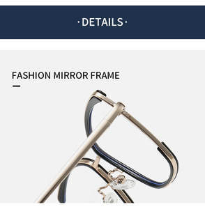 Lunettes de soleil TR à monture métallique avant, anti-lumière bleue, avec logo sur la lentille, noires, unisexes, montures de lunettes de démonstration, vente en gros 2024 - Product Image 3