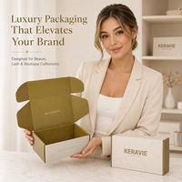 Caja de Regalo Personalizada con Impresión Dorada para Productos de Belleza, Maquillaje, Cuidado de la Piel y Pestañas