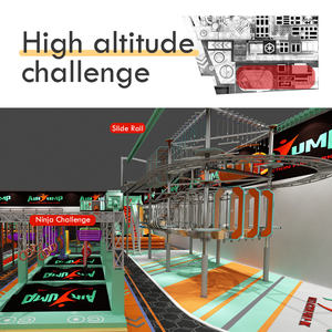 वाणिज्यिक 2000 वर्ग मीटर नया डिजाइन इनडोर प्लेग्राउंड स्लाइड ट्रैम्पोलिन बॉल पिट 50-200 बच्चों के लिए उच्च-रस्सी साहसिक हस्ताक्षर उच्च-रस्सी साहसिक - Product Image 3