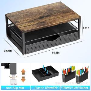 Wooden Desktop <b>Storage</b> Box 3 Tier Drawer Organizer For Office <b>File</b> And Miscellaneous Items - Product Image 3