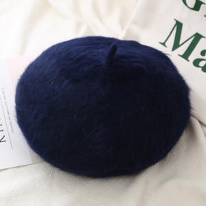 Chapeau béret femme Mode cheveux de lapin Casquette chaude femme Outdoor Travel Casual <span class=keywords><strong>French</strong></span> Caps Cashmere Knitted Barett Hat - Product Image 5