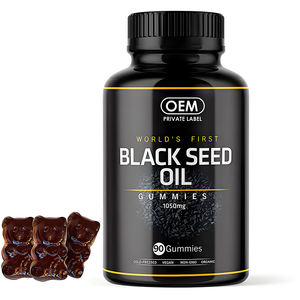 Huile <span class=keywords><strong>de</strong></span> nigelle 100% biologique en gummies, capsules végétariennes, dosage pour adultes, sans danger pour les femmes enceintes, marque privée OEM - Product Image 1
