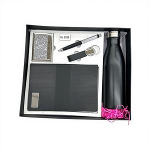 Mejor Precio, Combo de Regalo de Navidad 5 en 1, Botella de Cuero Aislada, Cuaderno, Bolígrafo, Tarjetero, Llavero, Logotipo Personalizado Premium - Product Image 1