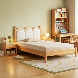 Base de Cama Minimalista de Madera con Cabecera Tapizada en Cuero Sintético, Diseño de Cama Suave - Product Image 4