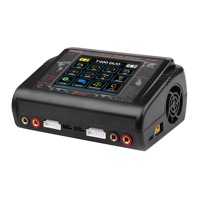 HTRC T400 400W Smart Electric Balance Charger Safe Aircraft Model Lipo Touch Screen Adaptive Overvoltage Power Supply 12A EU