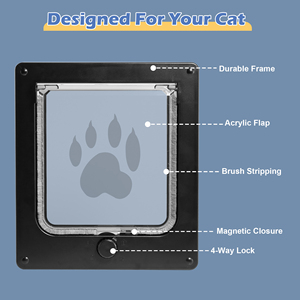 Porte pour chat à 4 verrous pour portes intérieures et extérieures, porte à battant pour animaux de compagnie jusqu'à 25 livres, installation facile, résistante aux intempéries - Product Image 5