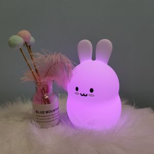 Veilleuse <span class=keywords><strong>Lapin</strong></span> en Silicone 7 Couleurs pour Enfant, Bébé, Lampe de Nuit Apaisante pour Chambre d'Enfant, Cadeau pour Petite Amie, Lampe de Chevet <span class=keywords><strong>Lapin</strong></span> pour Enfant - Product Image 6