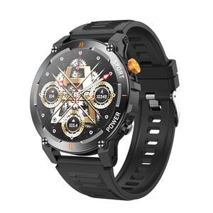 Reloj deportivo HKSF J300 para exteriores con llamadas por Bluetooth, pantalla HD de 1.52 pulgadas, monitor de frecuencia cardíaca, oxígeno en sangre, salud femenina, llamadas por Bluetooth de modo dual, linterna. - Product Image 1