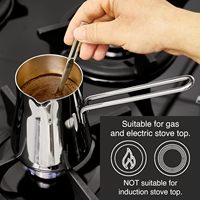 Cafetière turque en acier inoxydable pour cuisinière, Cezve Ibrik, pour la préparation du café et du thé, et le chauffage du lait, pour la maison, la cuisine, les cafés et les restaurants, vente en gros
