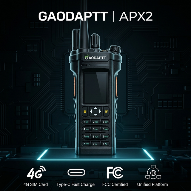 GaodaPTT APX2 4G PoC LTE Two Way Radio Analog UHF/VHF DMR Walkie Talkie Zello Global Range Full Keyboard Digital Mobile Radio