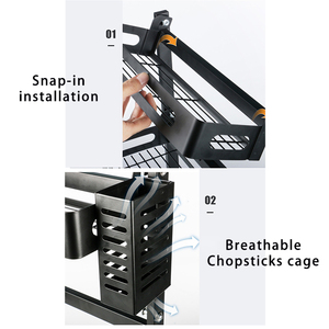 Ripiano <span class=keywords><strong>porta</strong></span> utensili da <span class=keywords><strong>cucina</strong></span> a 2 livelli Organizer mensola - Product Image 4