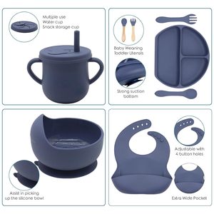 Juego de Alimentación de Silicona para Bebés, Libre de BPA, Vajilla Infantil Personalizada con Plato y Tazón - Product Image 5
