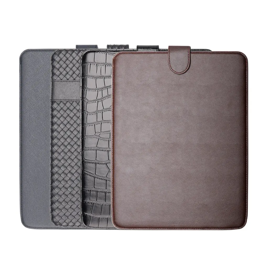 Casing Laptop Kulit Universal Magnetik Mewah Tahan Debu Casing Laptop Unik Berkerikil Kulit PU Lengan Laptop untuk Macbook 13