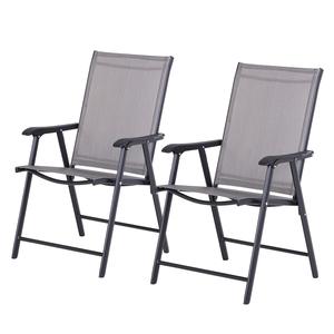 Chaise de Patio d'extérieur pliante avec cadre métallique, chaise d'extérieur Portable avec accoudoir, terrasse, Camping - Product Image 1