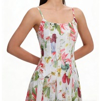 Robe longue élégante sur mesure pour femme, coupe ajustée, taille empire, imprimé floral, style bohème, pour la plage ou les vacances d'été