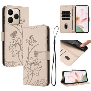 Phong Cách Tươi Lotus In Mô Hình Lật Ví Trường Hợp Chống Sốc PU + TPU Cuốn Sách Lật Điện Thoại Trường Hợp Đối Với Oppo F31/A6 Pro 4G/5G /Realme 15T - Product Image 2