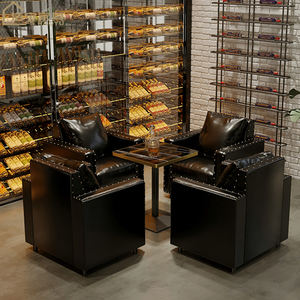 यू एल आकार रेस्तरां हुक्का लाउंज फर्नीचर बार कैफे बूथ पु चमड़े रात क्लब सोफे, पब बार कुर्सी और मेज काउंटर सेट - Product Image 2