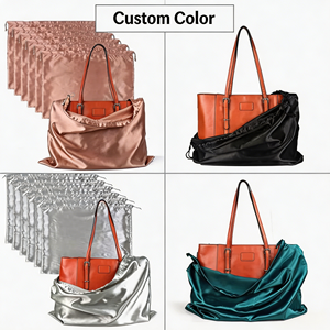 Pochette de protection en satin personnalisée avec logo, sac de rangement de luxe en satin pour sac à main, faible MOQ, vente en gros, sacs anti-poussière - Product Image 3