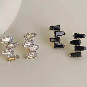 Niche Design Geometric Stud Earrings For Women Zirconia Natural Stone Crystal Earrings 18k Gold Plated Earrings