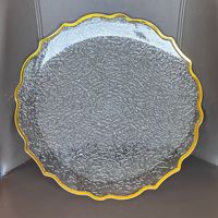 Assiette plate ronde en plastique PP décorative, assiette de fête de mariage d'hôtel, assiette à fruits transparente