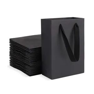튼튼한 사용자 정의 크기 재활용 고급 oem 블랙 선물 천 종이 가방 포장