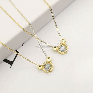 Nuovo Arrivo 18K Gold Panda di Figura Dell'orso Pendente Della Collana con Diamante Gioielli Carino per I Bambini - Product Image 3