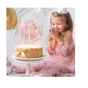 Décoration de gâteau Joyeux 5ème Anniversaire avec des décorations de cupcakes en forme d'étoile scintillante pour la fête de naissance ou l'anniversaire de bébé - Product Image 3