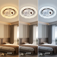 Ventilateur de plafond décoratif à LED facile à installer, forme cristalline créative, montage en surface, idéal pour les projets de rénovation de maisons neuves