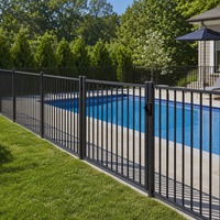 Clôture de piscine en aluminium noir mat pour enclos de piscine, sécurité des enfants, installation facile, résistante à la rouille, sans entretien
