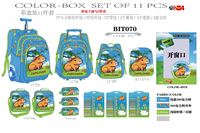 Ensemble de sacs à roulettes scolaires 11-en-1 avec grandes roues de 17 et 15 pouces, sac à déjeuner et trousse à crayons, sac à dos pour enfants, emballé en boîte colorée