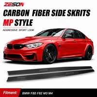 Extensions de jupes latérales ZESON en fibre de carbone sèche style MP pour BMW M3 F80 M4 F82 F83, paire gauche et droite, 2014-2018