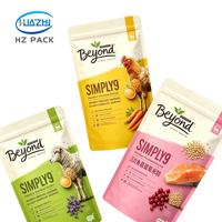 Sachet refermable en plastique alimentaire personnalisé, anti-odeur, à fond plat, avec fermeture éclair, pour l'emballage d'aliments pour animaux et de nourriture pour animaux de compagnie