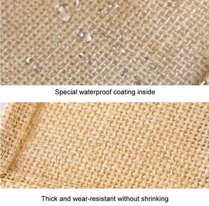 Sac fourre-tout en toile de jute et chanvre en gros, sac de plage personnalisé en jute, sacs en toile de jute naturelle écologique avec revêtement PE imperméable pour femmes - Product Image 6