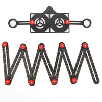 Règle multi-angles en alliage d'aluminium, localisateur de trous pour carreaux, règle de mesure pliable
