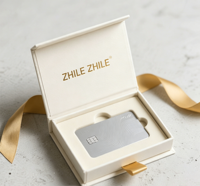 Boîte à cartes magnétique double en carton haut de gamme personnalisée, emballage de luxe noir pour porte-cartes Visa, de débit, de crédit, VIP, cadeau d'entreprise