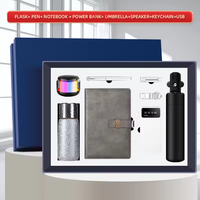 Coffret Cadeau d'Entreprise 8-en-1 : Tasse 400ml Revêtue de Titane, Stylo, Carnet, Parapluie, Batterie Externe USB, Enceinte Bluetooth, Porte-clés, Logo Personnalisé