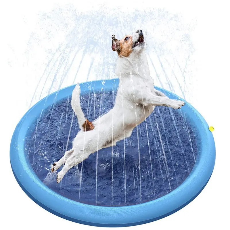 Tapis d'arrosage pour animaux de compagnie, jeu de refroidissement, piscine gonflable, tapis de pulvérisation d'eau, baignoire d'été pour chien, baignoire pour enfant et chien